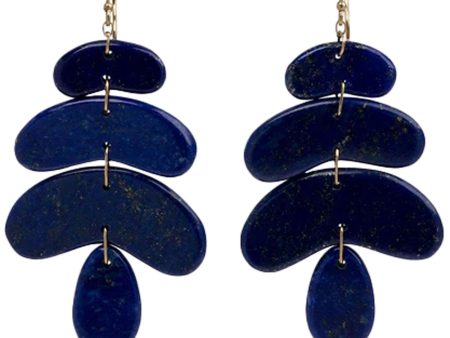 18k Yellow Gold Small Totem Lapis Earrings Online Hot Sale