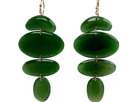 18k Yellow Gold Small Jade Totem Earrings Online now